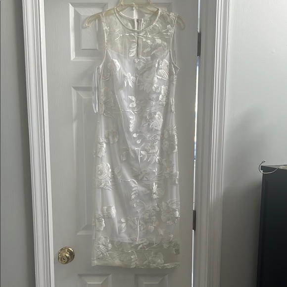 Calvin Klein Dresses & Skirts - Elegant Floral Sheer White Dress